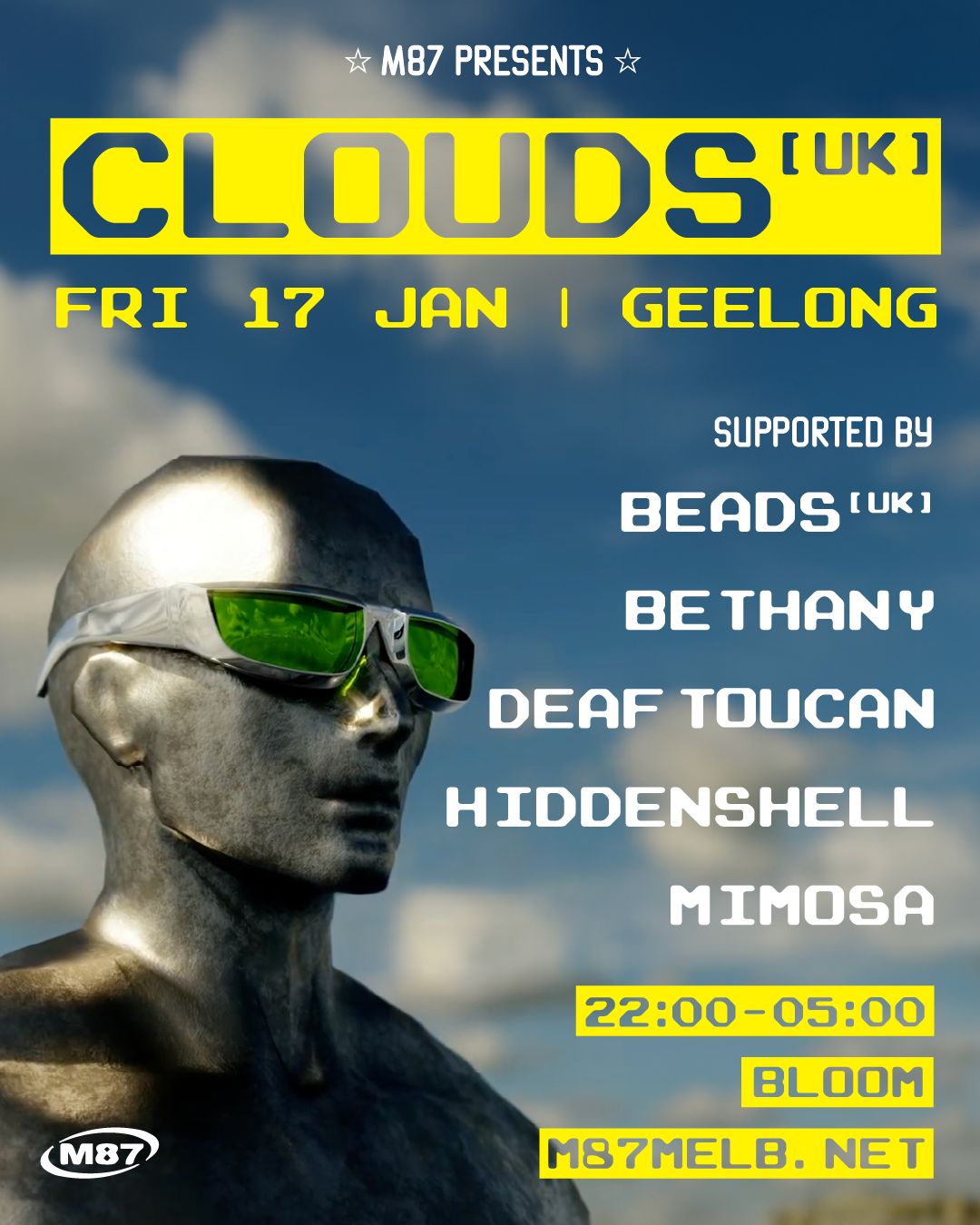 M87 Pres. Clouds [UK], BEADS [UK] + More poster