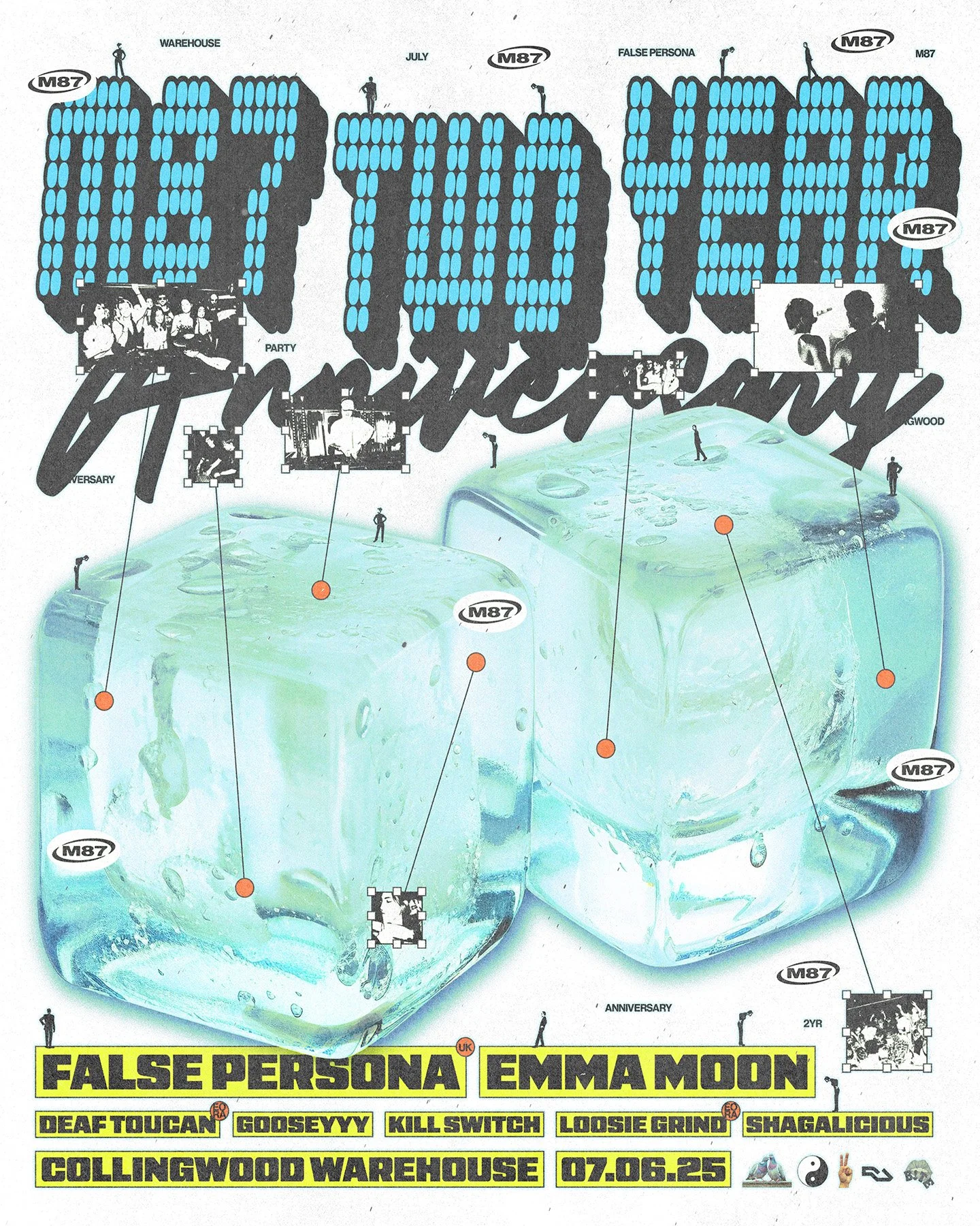 2 Years of M87 ft False Persona [UK] & Emma Moon poster