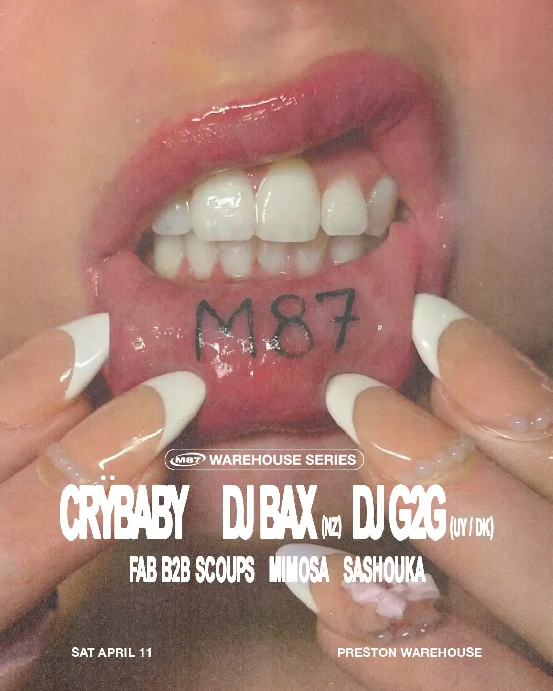 Crÿbaby, DJ Bax [NZ], dj g2g [DK] - M87 Warehouse Series poster
